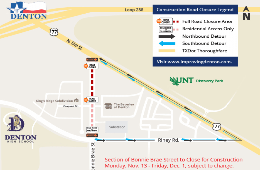 Map of Bonnie Brae Closure